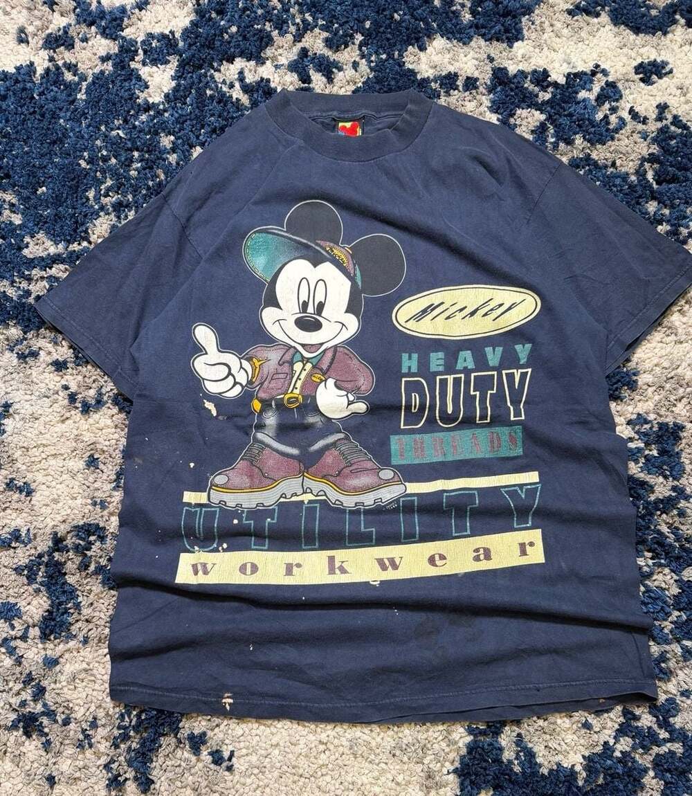 Vintage 90s Mickey Jerry Leigh Mickey Mouse Heavy Duty Utility Workwear T-Shirt